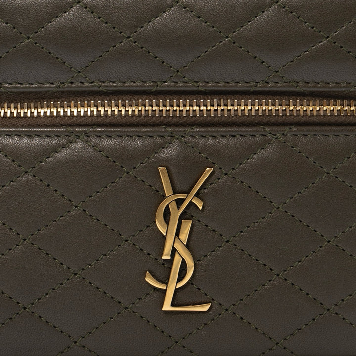 Saint Laurent Gaby Vanity Bag in Green Quilted Lambskin