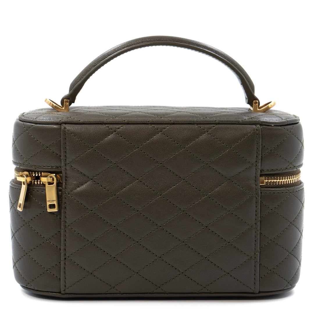 Saint Laurent Gaby Vanity Bag in Green Quilted Lambskin