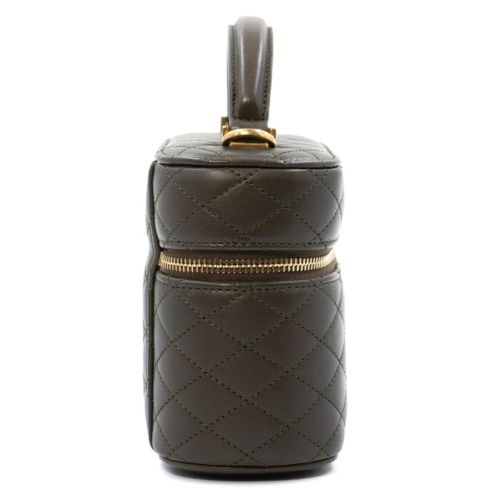 Saint Laurent Gaby Vanity Bag in Green Quilted Lambskin