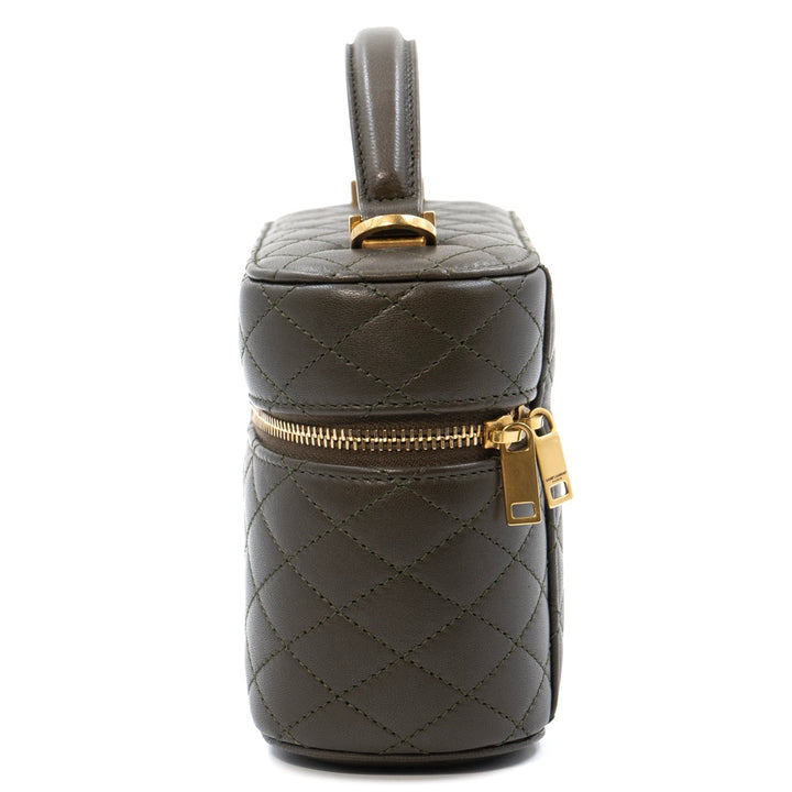 Saint Laurent Gaby Vanity Bag in Green Quilted Lambskin
