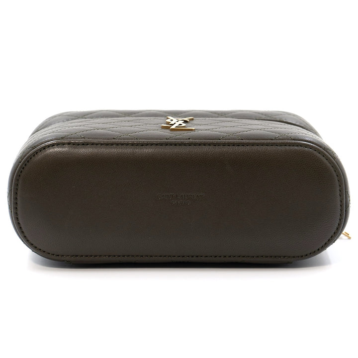 Saint Laurent Gaby Vanity Bag in Green Quilted Lambskin