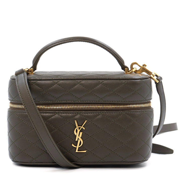 Saint Laurent Gaby Vanity Bag in Green Quilted Lambskin