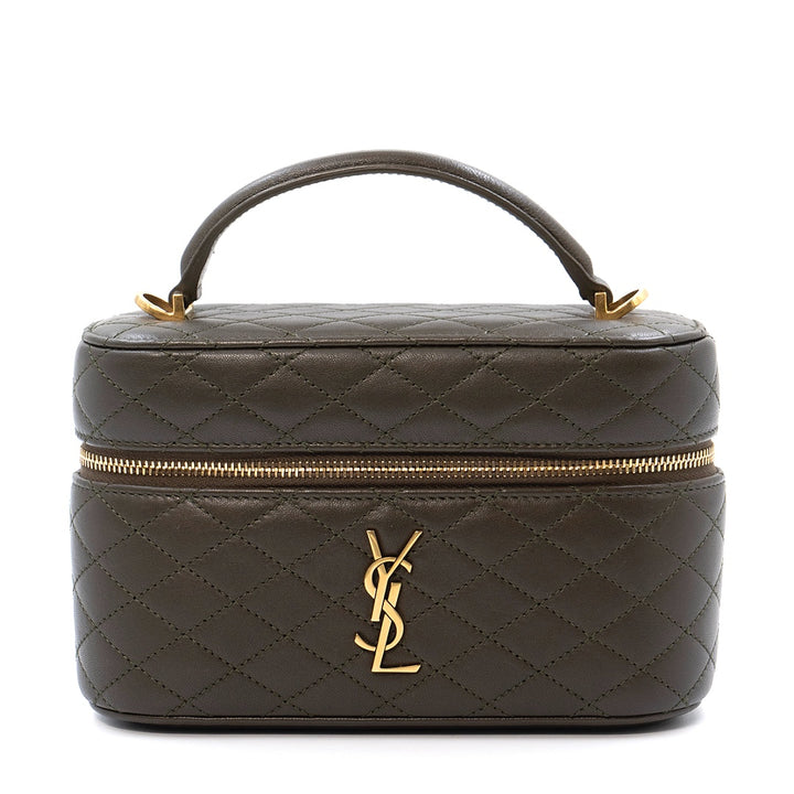 Saint Laurent Gaby Vanity Bag in Green Quilted Lambskin