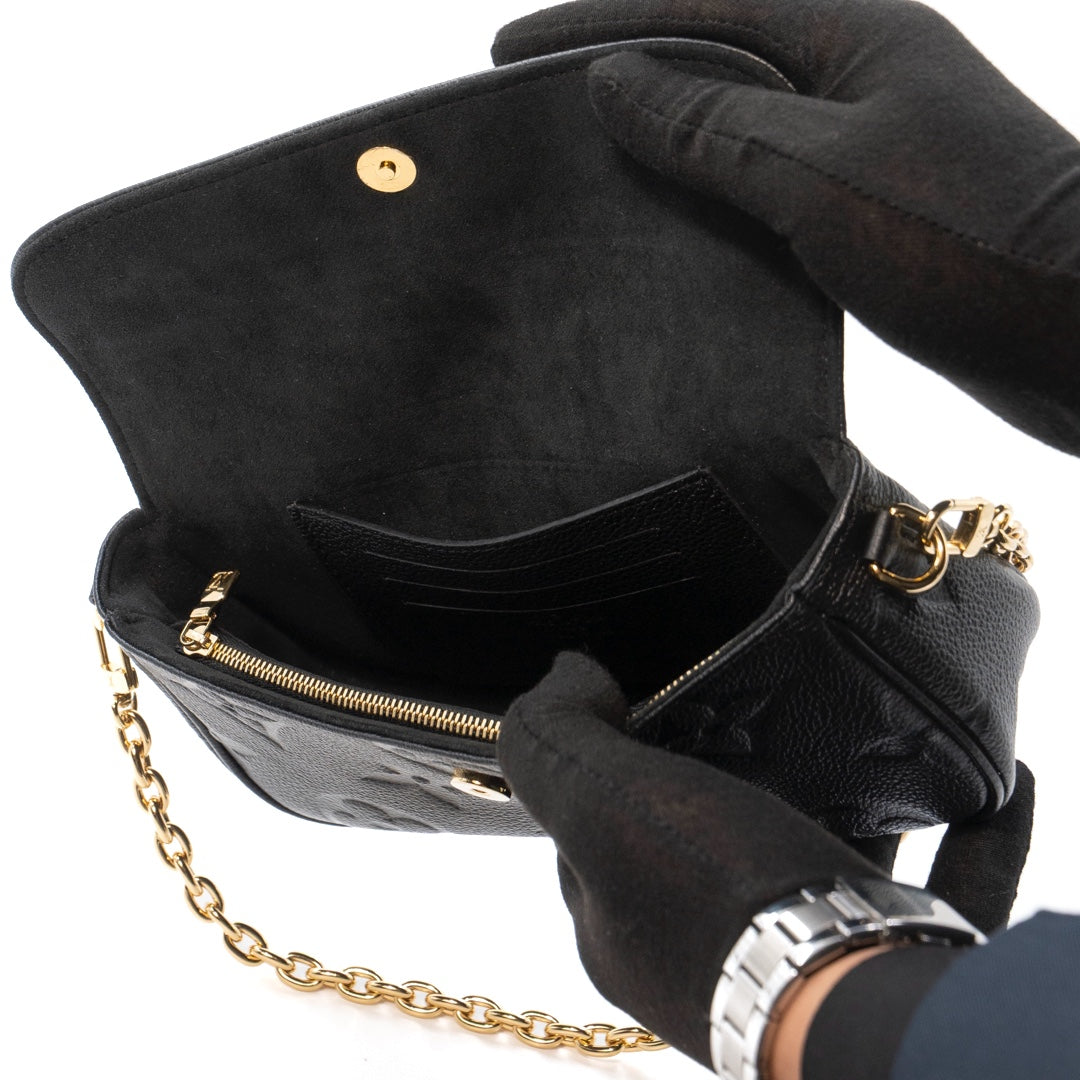 Louis Vuitton Wallet On Chain Ivy Black Monogram Empreinte Leather