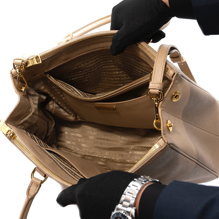 Prada Galleria Large Saffiano Leather Tote Bag in Beige