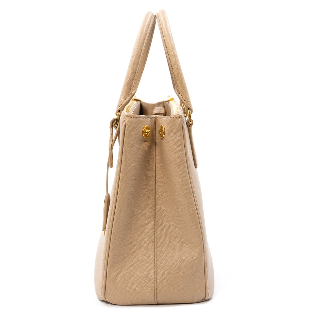 Prada Galleria Large Saffiano Leather Tote Bag in Beige