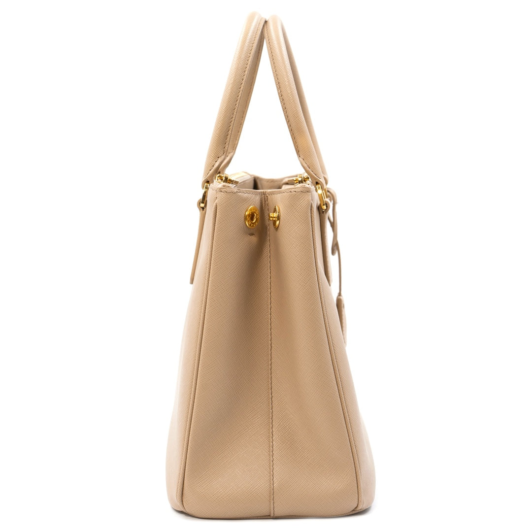 Prada Galleria Large Saffiano Leather Tote Bag in Beige