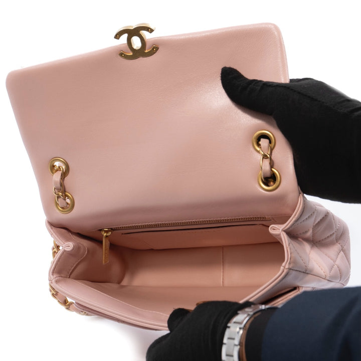 Chanel Pink Classic Flap Bag with front Pockets