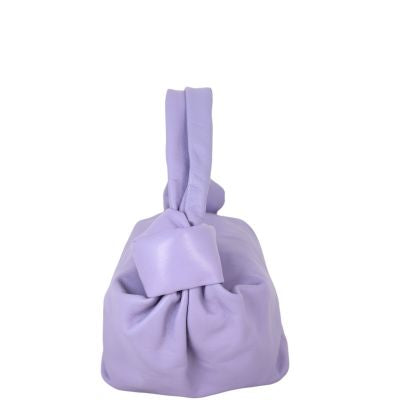 Bottega Veneta Mini Double Knot Bag in Lilac Nappa Leather