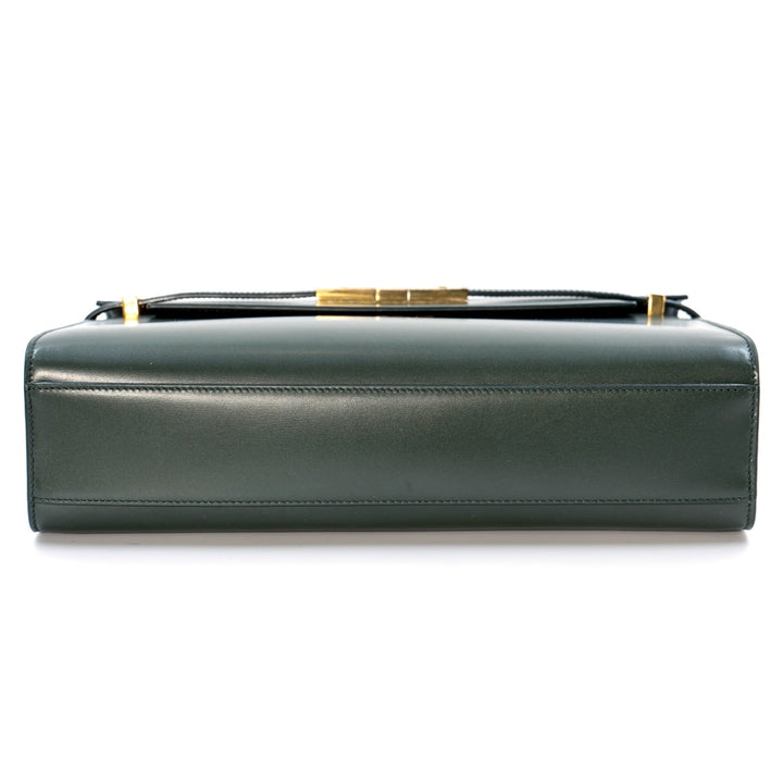 Saint Laurent Manhattan shoulder bag in a dark green smooth calfskin leather
