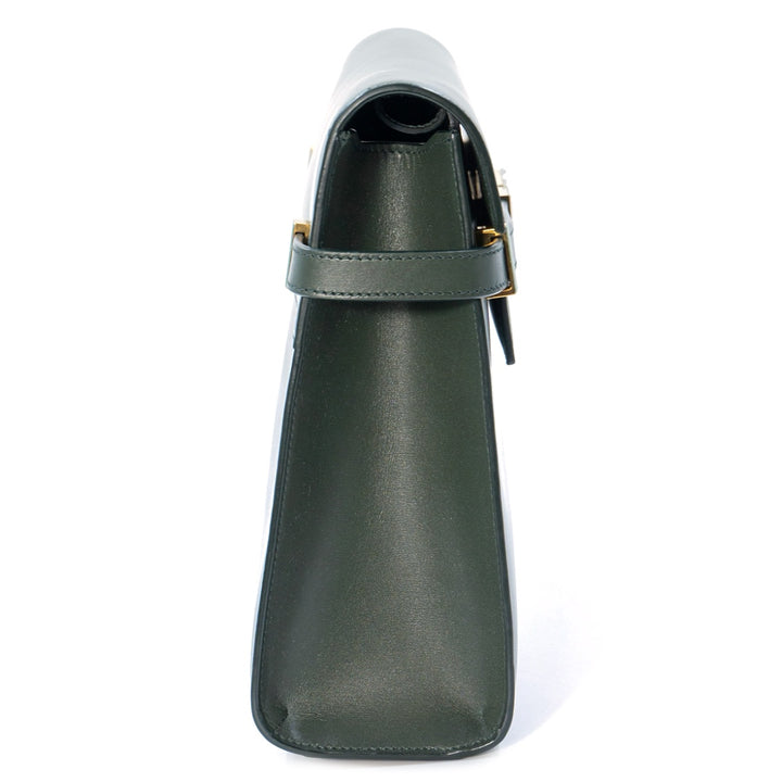 Saint Laurent Manhattan shoulder bag in a dark green smooth calfskin leather