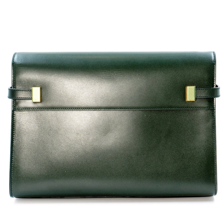 Saint Laurent Manhattan shoulder bag in a dark green smooth calfskin leather
