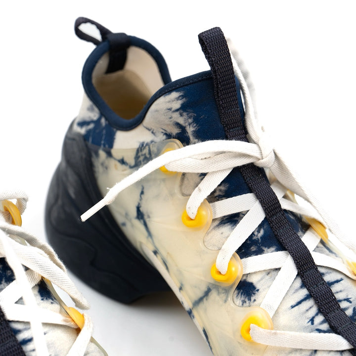 Dior D-Connect Sneakers in Blue Tie-Dye with Chunky Rubber Sole