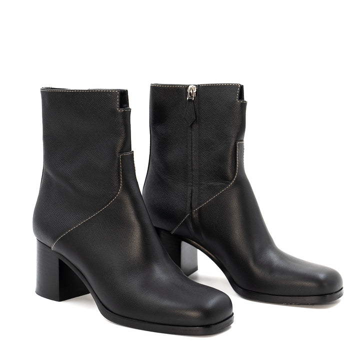 Hermès Saint Germain ankle boots in black calfskin leather