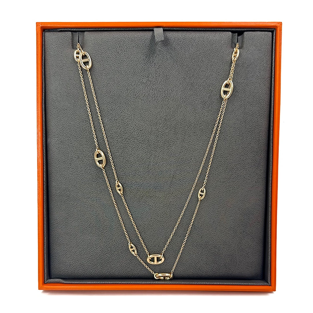 Hermès CA Farandole PM 18k Rose Gold 120 cm Long Necklace