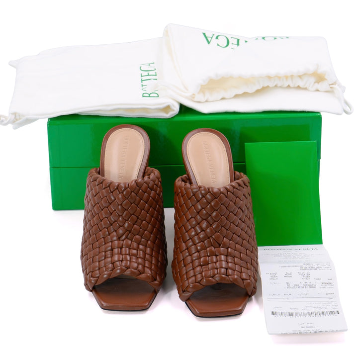 Bottega Veneta Brown Sugar Canalazzo High Heel Mule