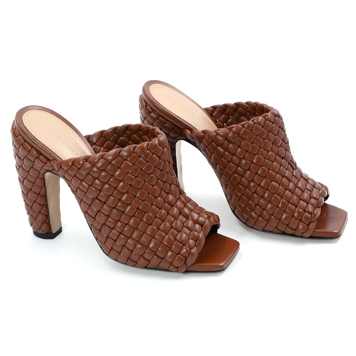Bottega Veneta Brown Sugar Canalazzo High Heel Mule