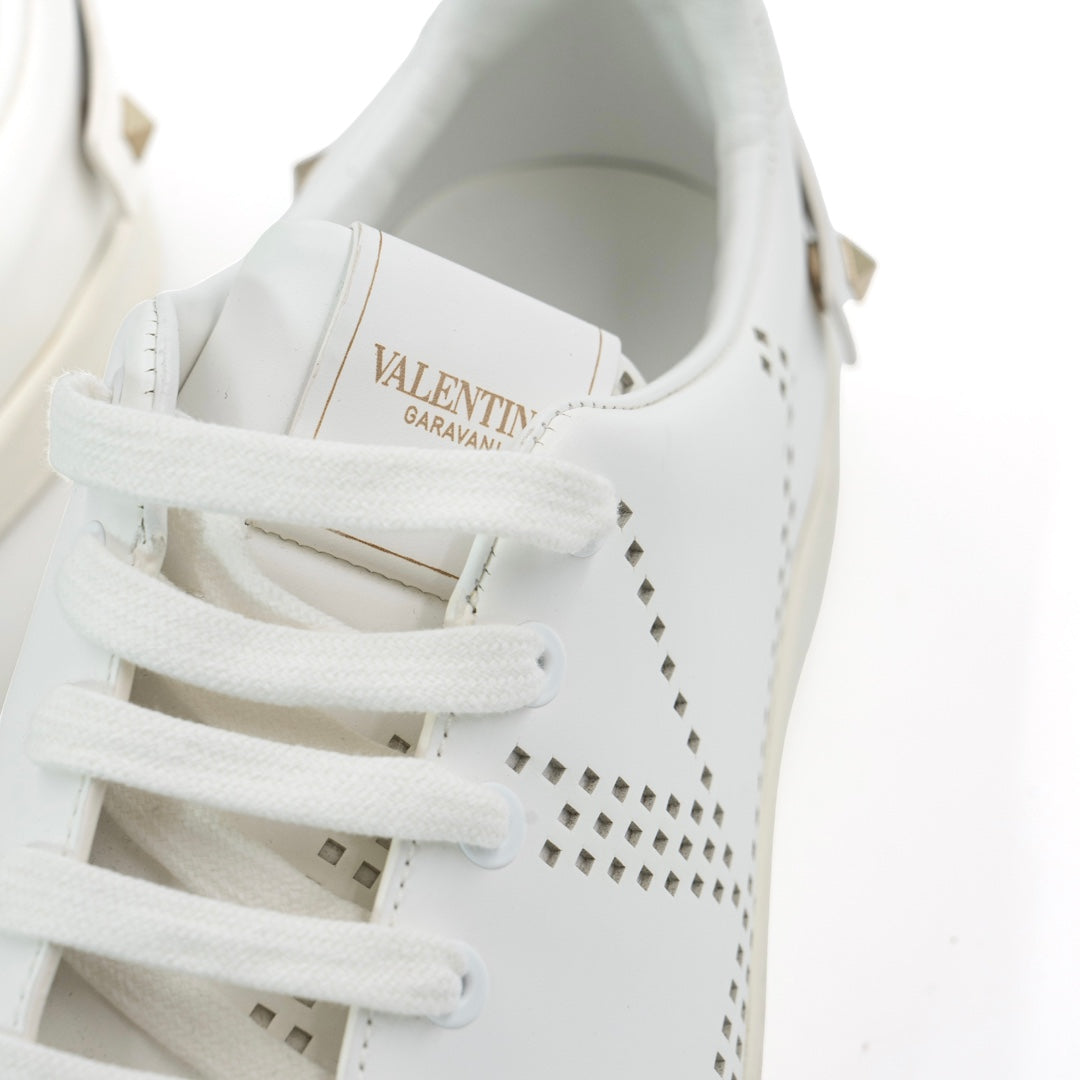 Valentino Garavani White Leather Backnet Sneakers