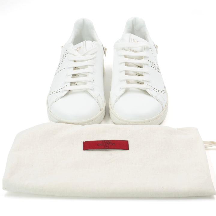 Valentino Garavani White Leather Backnet Sneakers