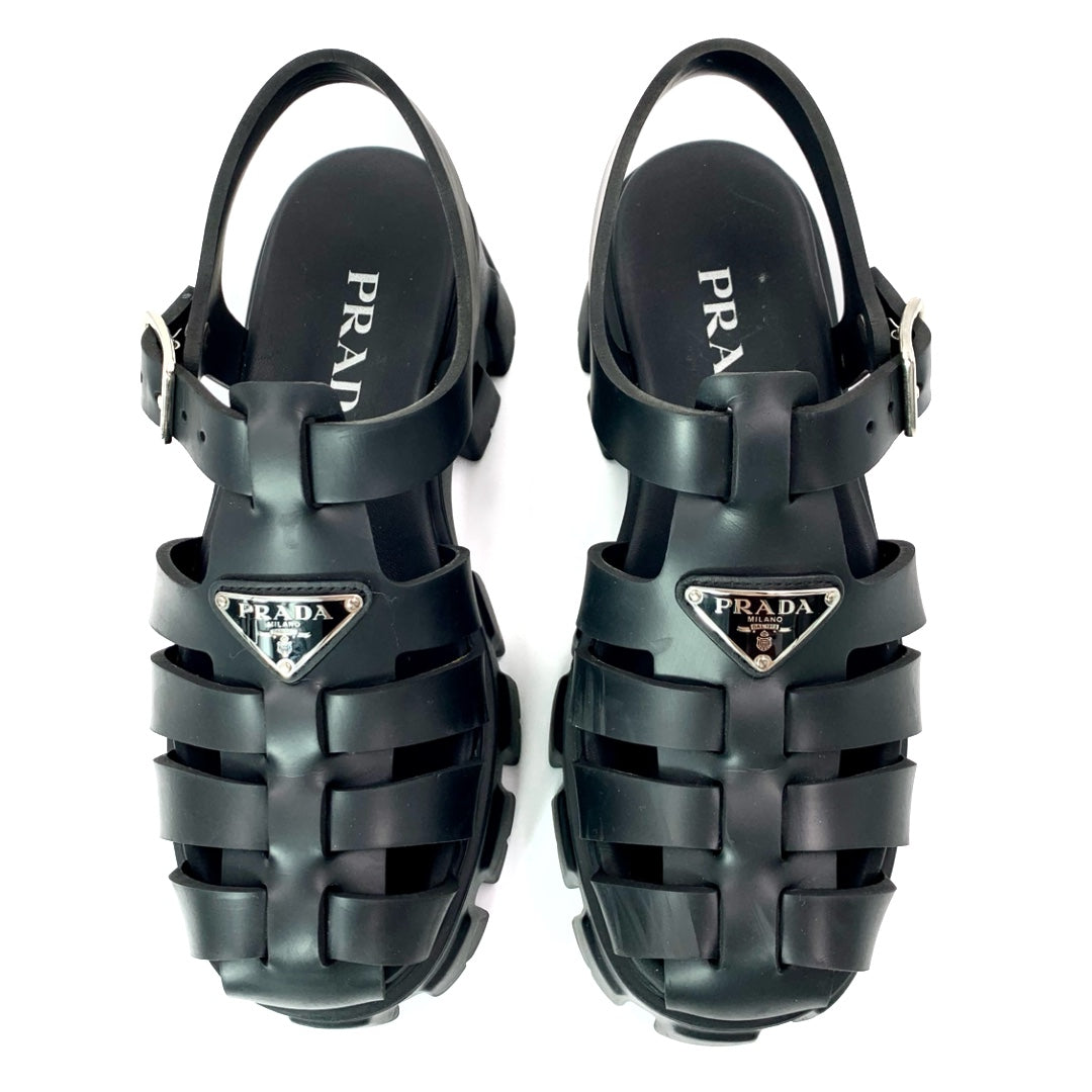 Prada Monolith Rubber Cage sandals