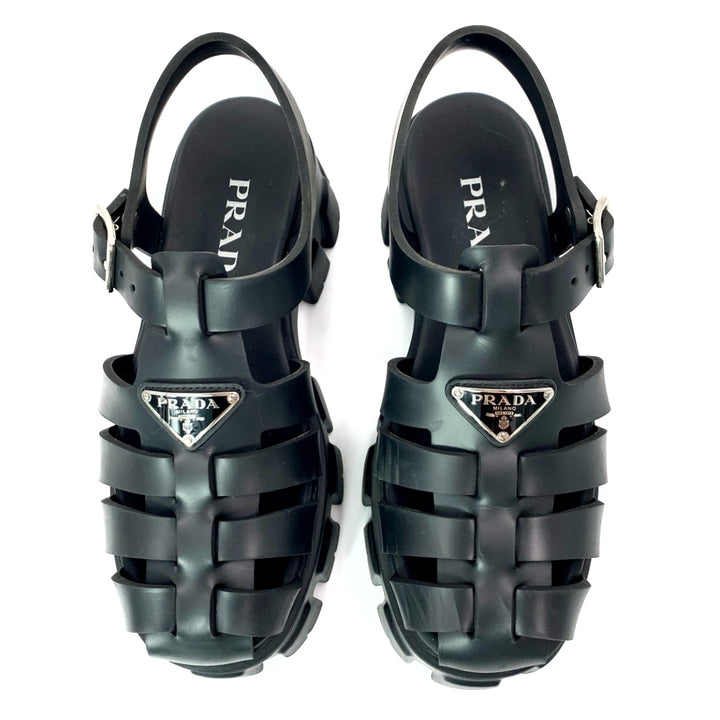 Prada Monolith Rubber Cage sandals