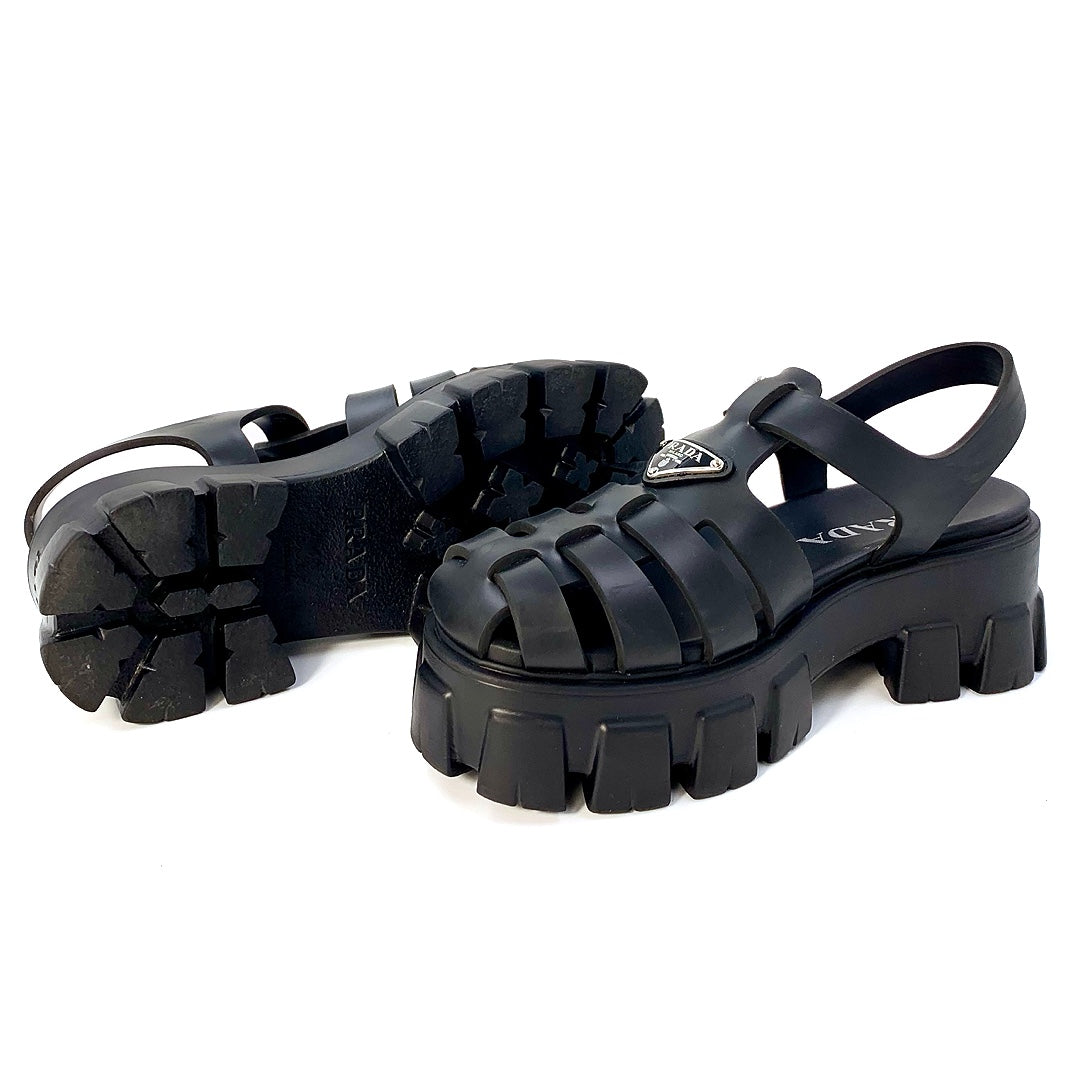 Prada Monolith Rubber Cage sandals