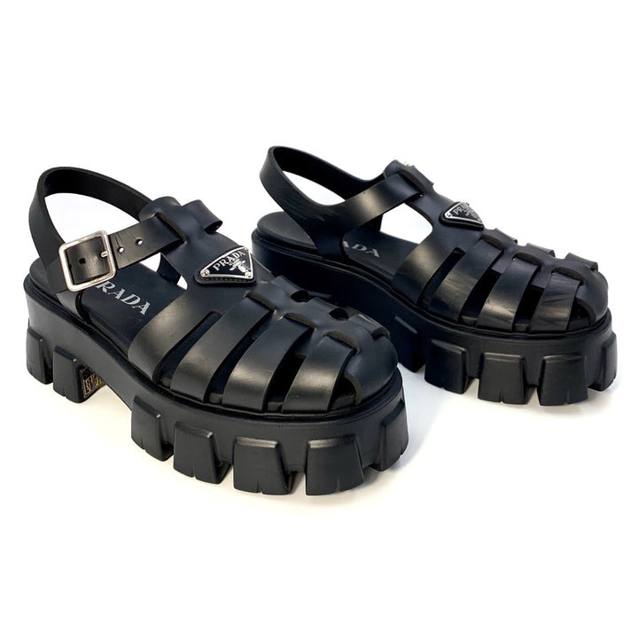 Prada Monolith Rubber Cage sandals
