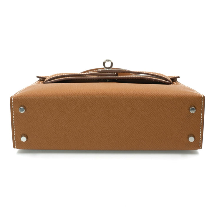 Hermès Mini Kelly Bag in Gold Epsom Leather with Palladium Hardware - Gemaee  UAE