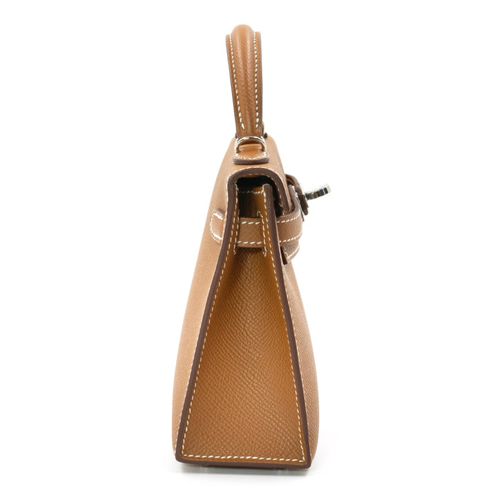 Hermès Mini Kelly Bag in Gold Epsom Leather with Palladium Hardware - Gemaee  UAE