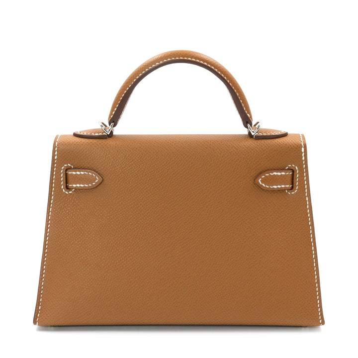 Hermès Mini Kelly Bag in Gold Epsom Leather with Palladium Hardware - Gemaee  UAE