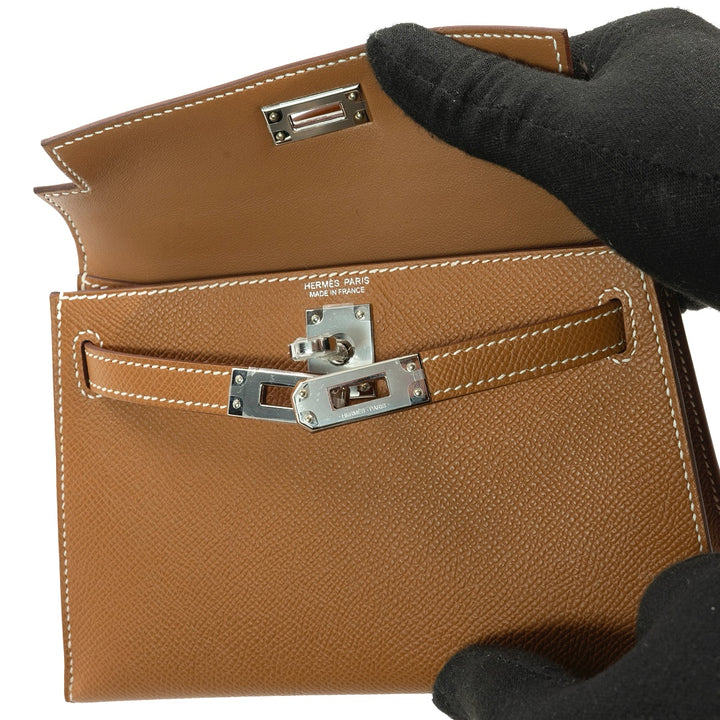 Hermès Mini Kelly Bag in Gold Epsom Leather with Palladium Hardware - Gemaee  UAE