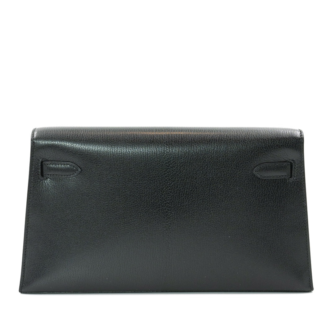 Hermès Kelly Élan Handbag Noir Chevre Chamikila Leather Palladium Hardware - Gemaee  UAE