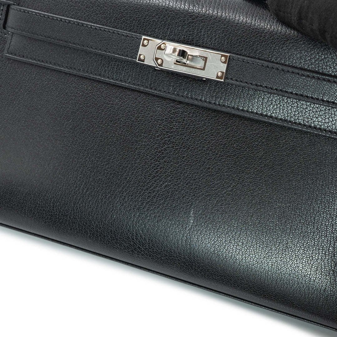 Hermès Kelly Élan Handbag Noir Chevre Chamikila Leather Palladium Hardware - Gemaee  UAE