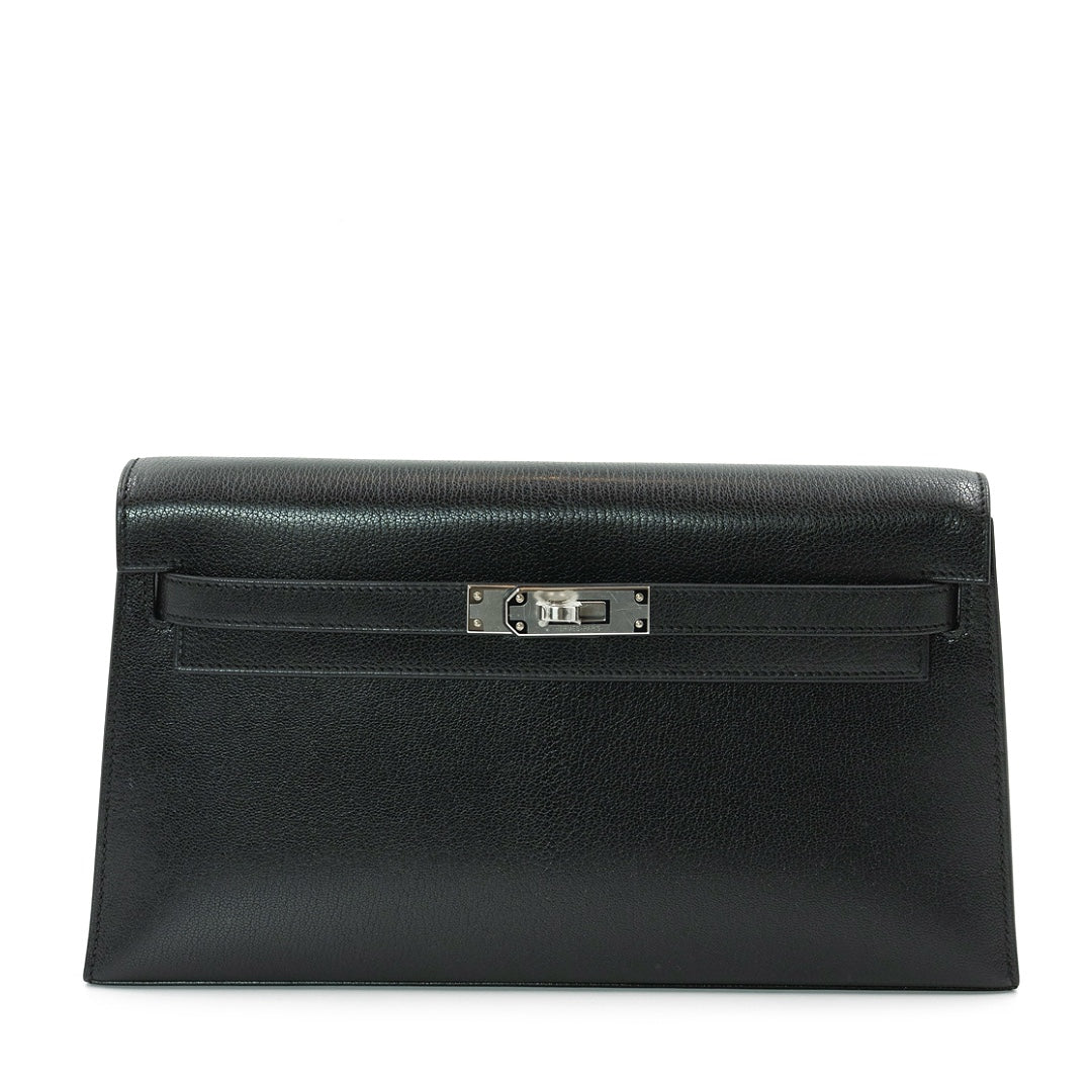 Hermès Kelly Élan Handbag Noir Chevre Chamikila Leather Palladium Hardware - Gemaee  UAE