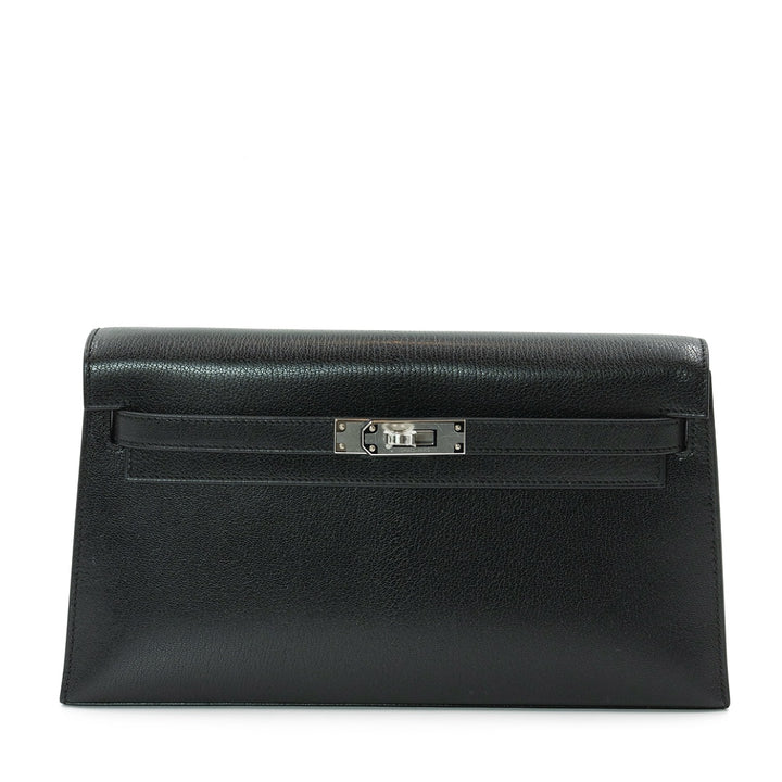 Hermès Kelly Élan Handbag Noir Chevre Chamikila Leather Palladium Hardware - Gemaee  UAE