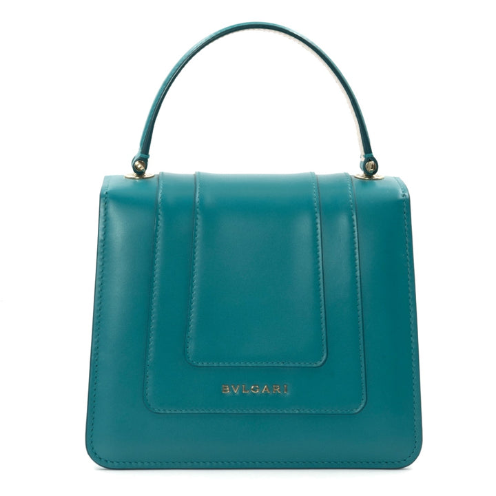 Bulgari Serpenti Forever Small Top Handle Bag in Emerald Green & Ivory Calf Leather - Gemaee  UAE