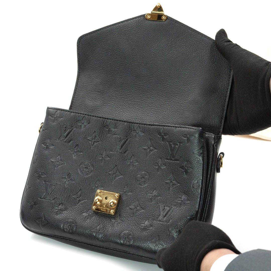 Louis Vuitton Pochette Metis bag in black Monogram Empreinte leather with gold-tone hardware - Gemaee  UAE