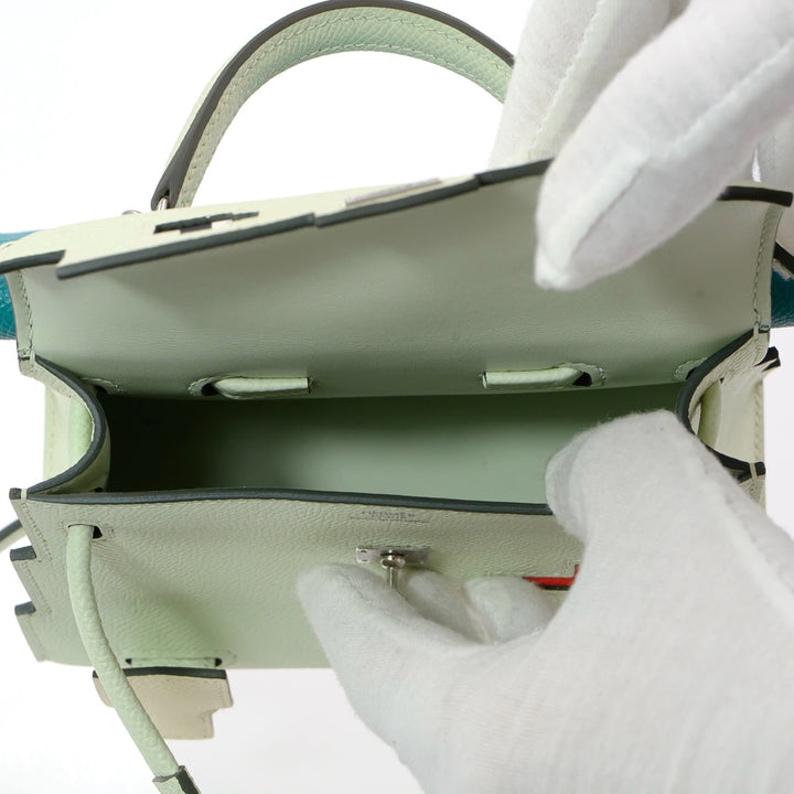 Hermès Kelly Doll Picto Quelle Idole in Vert Fizz Epsom with Palladium Hardware Handbag
