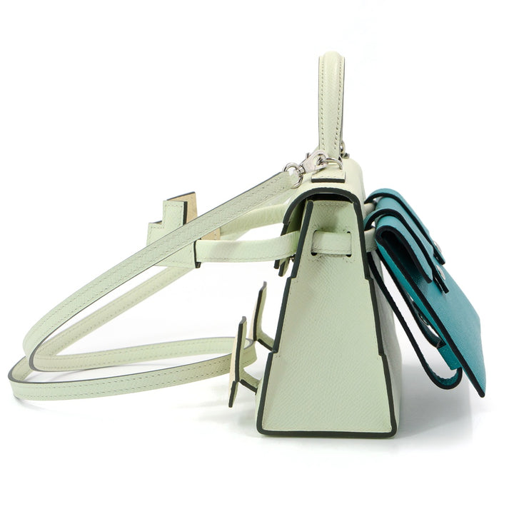 Hermès Kelly Doll Picto Quelle Idole in Vert Fizz Epsom with Palladium Hardware Handbag