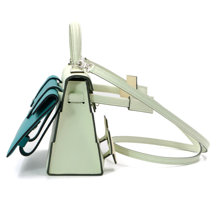 Hermès Kelly Doll Picto Quelle Idole in Vert Fizz Epsom with Palladium Hardware Handbag
