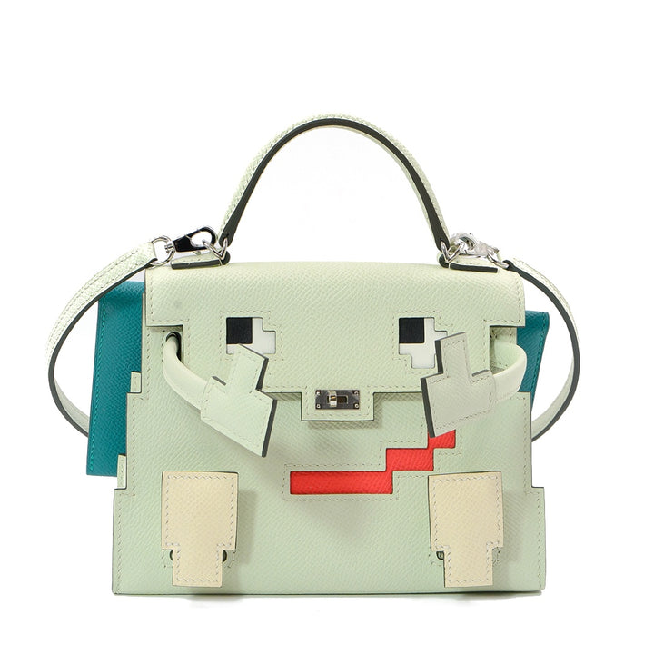 Hermès Kelly Doll Picto Quelle Idole in Vert Fizz Epsom with Palladium Hardware Handbag