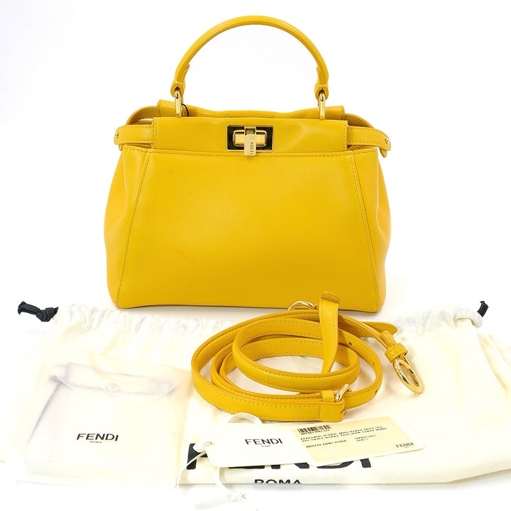 Fendi Mini peekaboo Handbag in Nappa Lambskin
