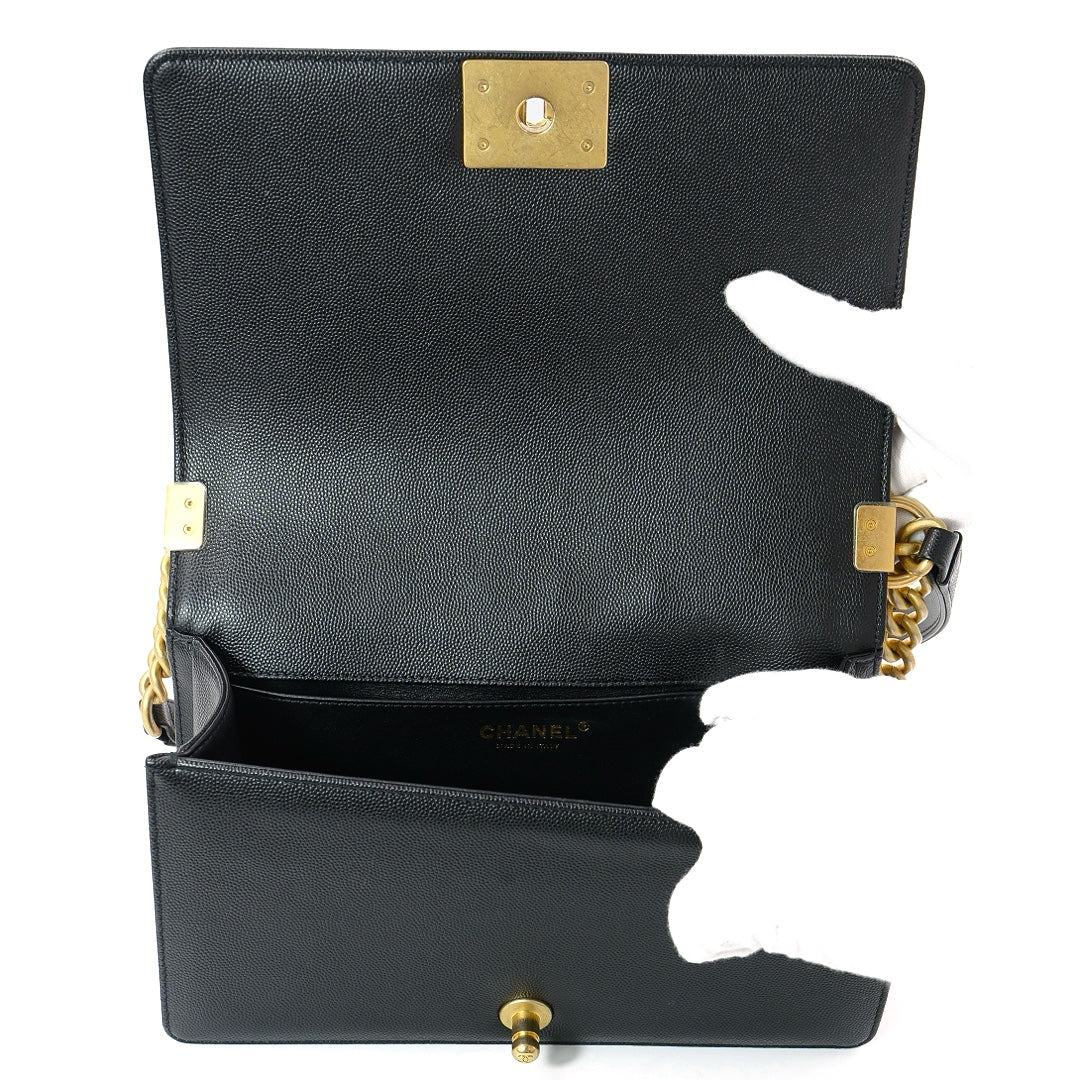 Chanel Black Leather Medium Boy bag