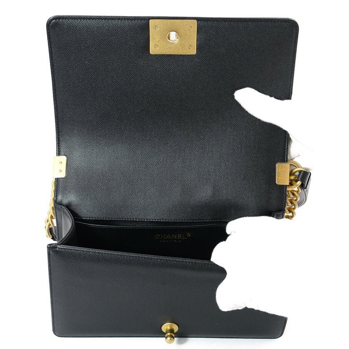 Chanel Black Leather Medium Boy bag