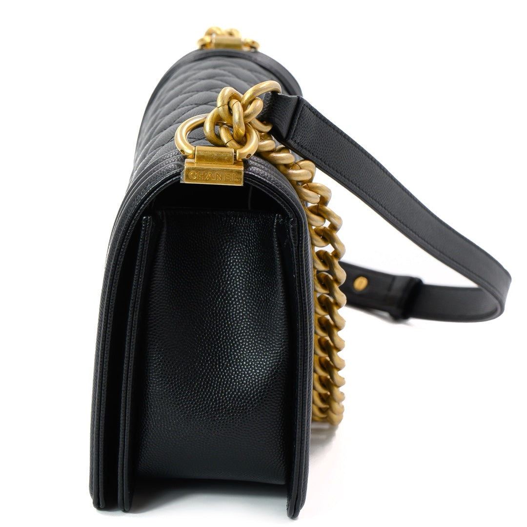 Chanel Black Leather Medium Boy bag