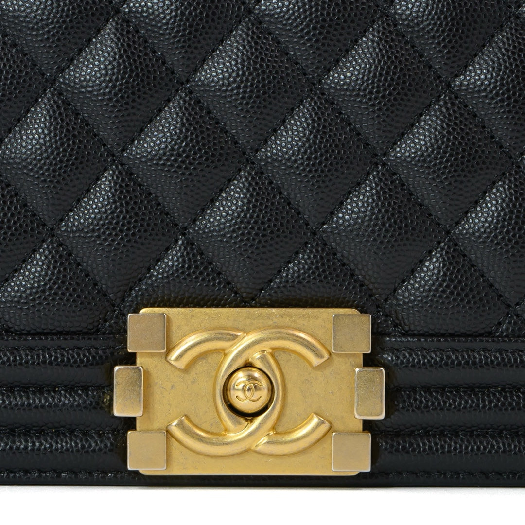 Chanel Black Leather Medium Boy bag