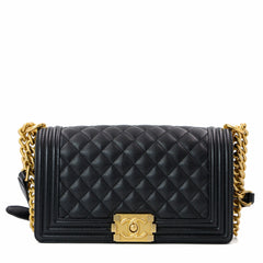 Chanel Black Leather Medium Boy bag