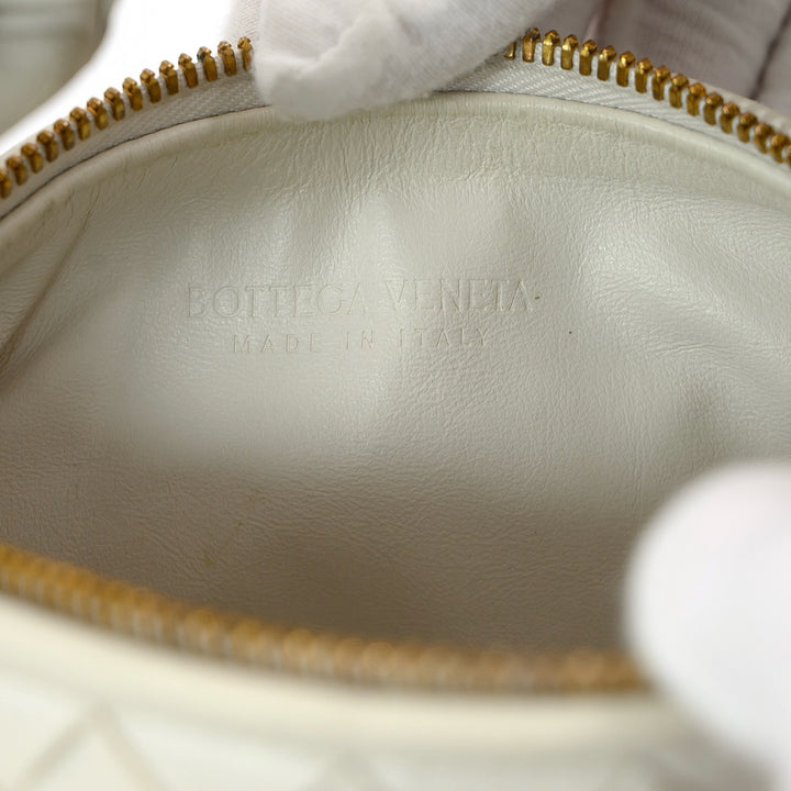 Bottega Veneta Mini Jodie Chalk White Lambskin Leather Handbag