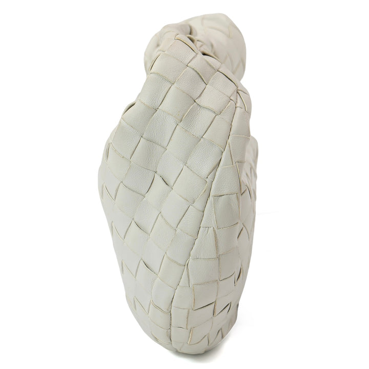 Bottega Veneta Mini Jodie Chalk White Lambskin Leather Handbag
