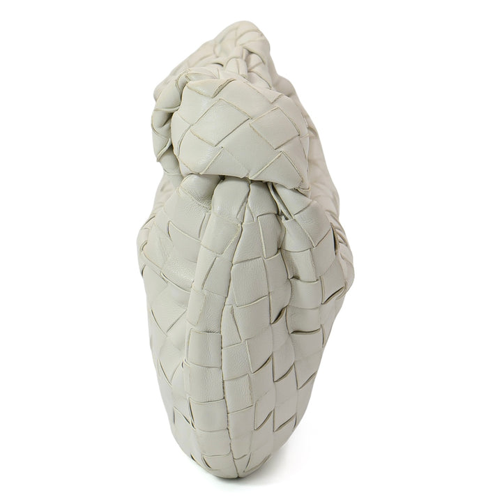 Bottega Veneta Mini Jodie Chalk White Lambskin Leather Handbag